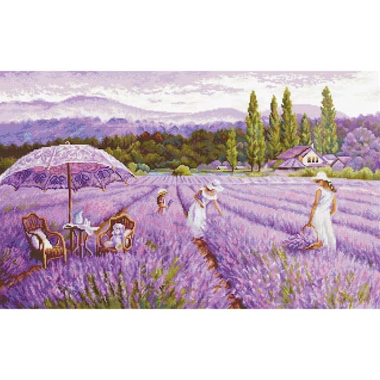 Luca-s Lavender Field Counted Cross Stitch Kit